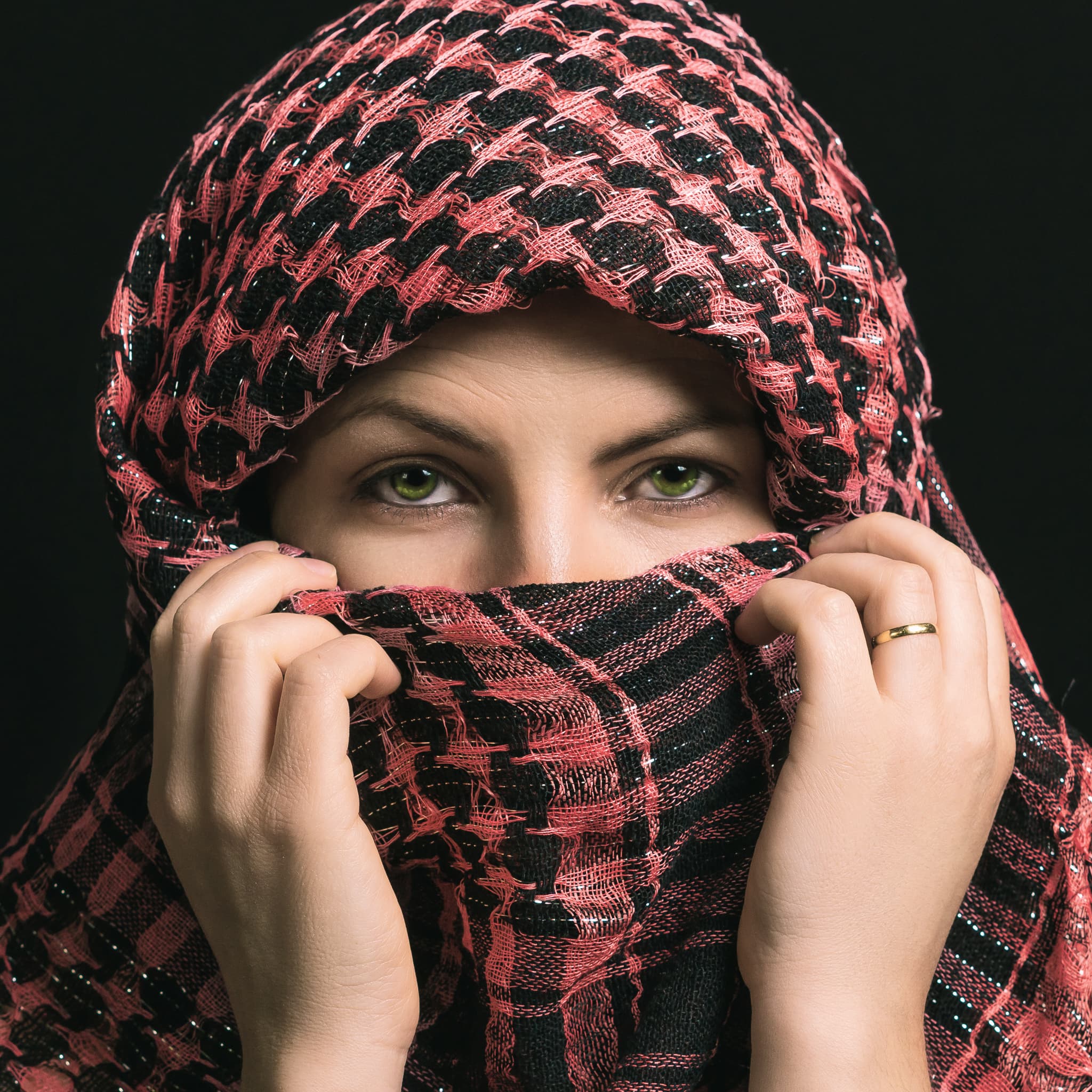 Dramatic portrait with scarf