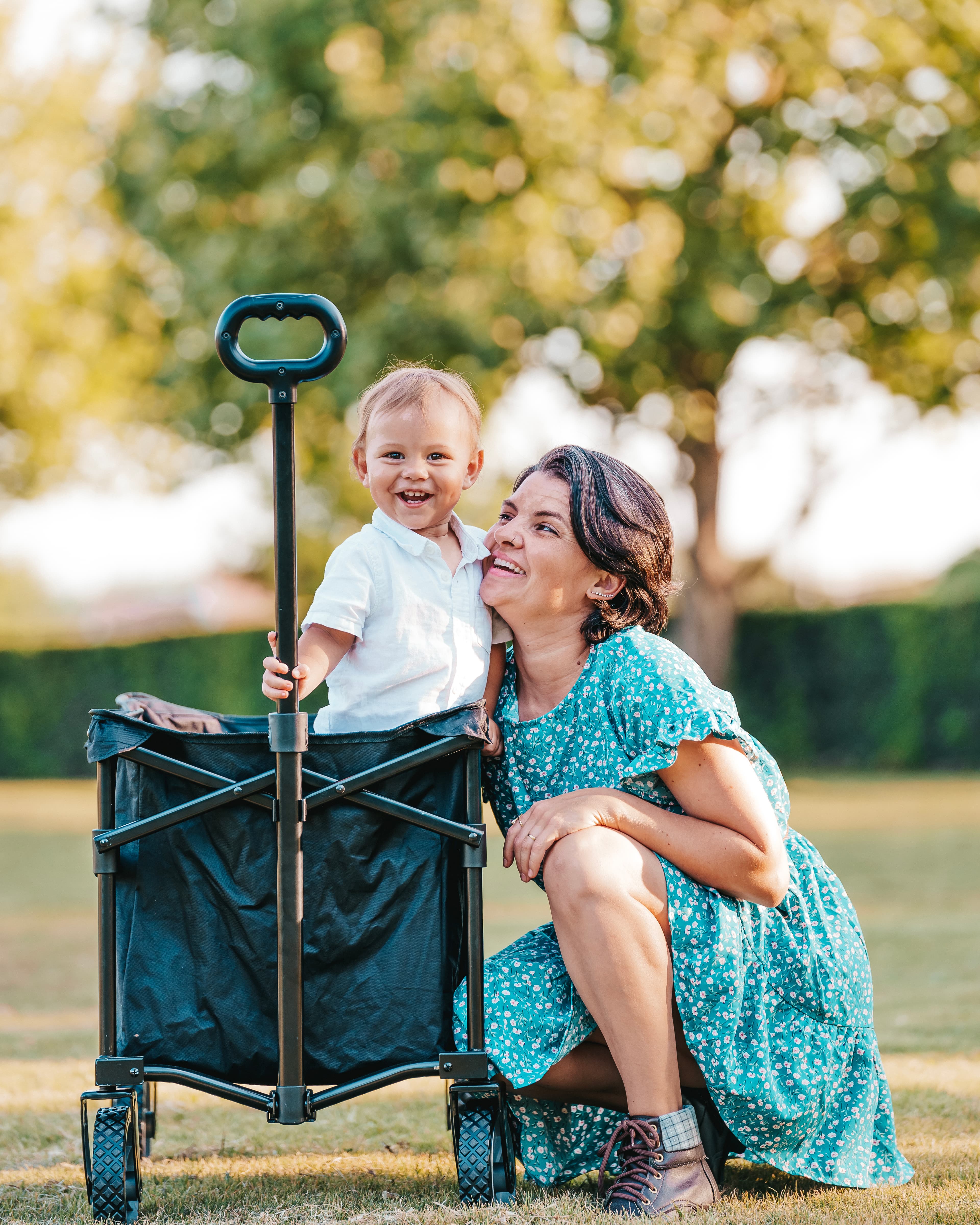 Mother and child in golden light